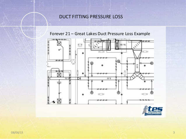 duct fitting pressure loss calculator